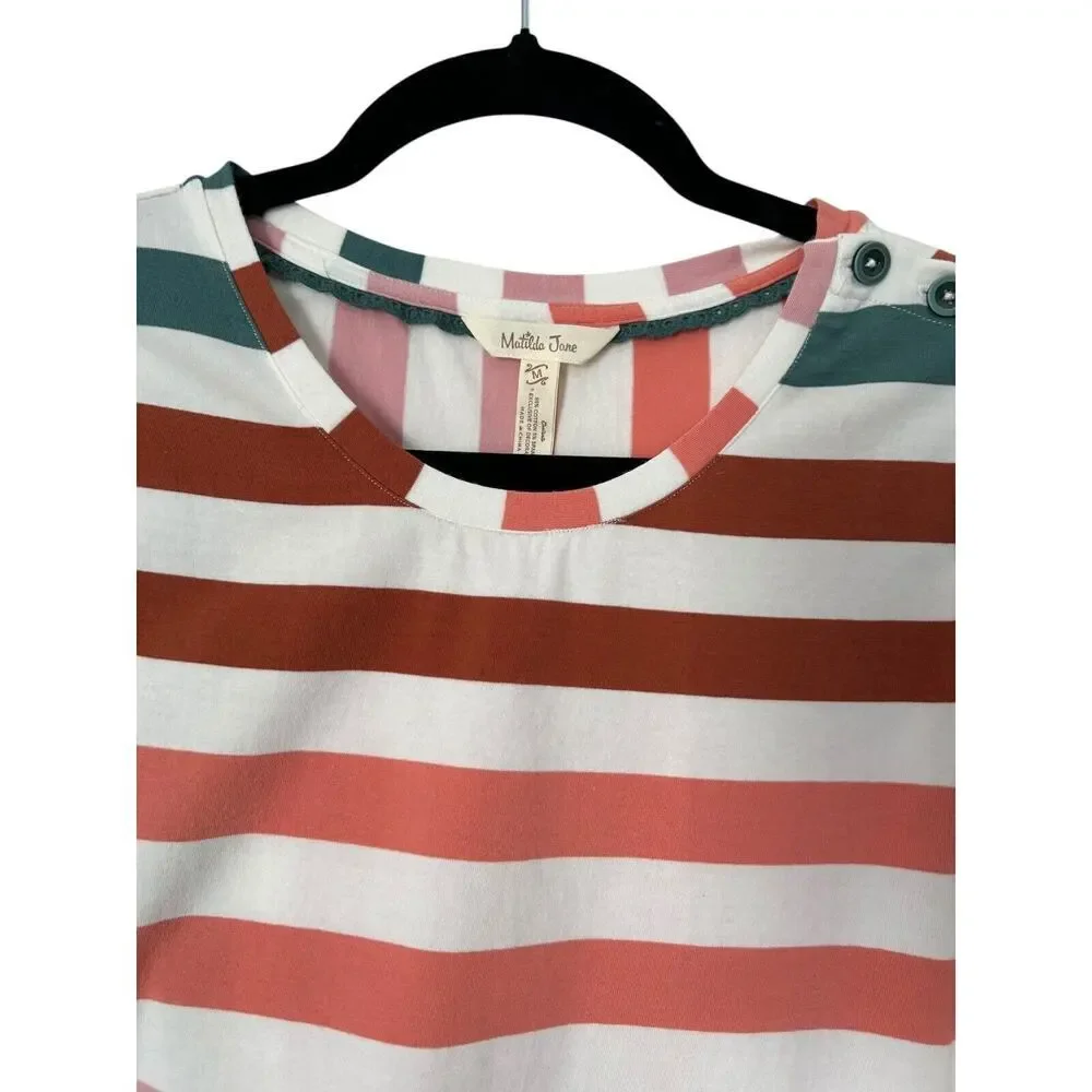 Matilda Jane Dress Girls Size Medium Multicolor Striped Knit Casual Sleeveless